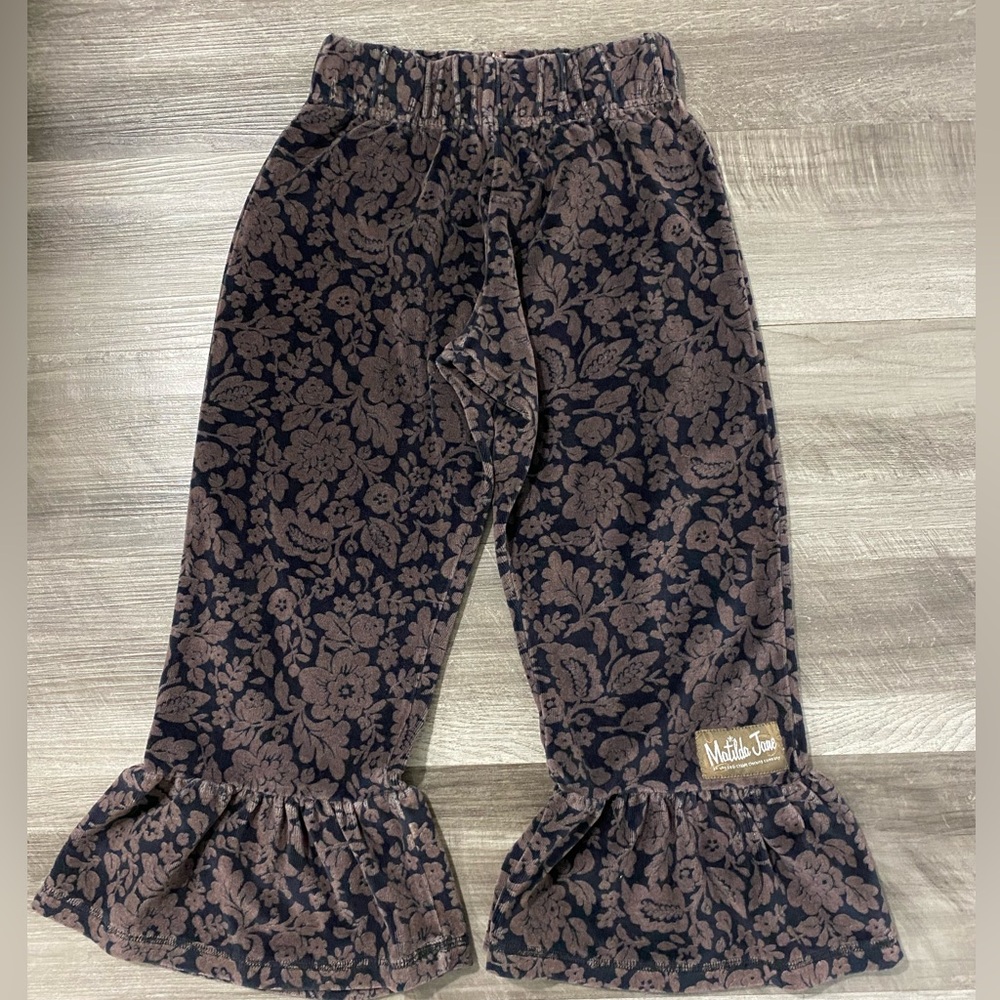 Girls Matilda Jane You & Me Trudy Velour Ruffle Girls Pants size 8